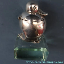 Load image into Gallery viewer, Rare 1920s ART DECO WMF Duck Inkwell on Faceted Clear Crystal Base 
