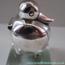 Load image into Gallery viewer, Rare 1920s ART DECO WMF Duck Inkwell on Faceted Clear Crystal Base 
