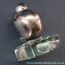 Load image into Gallery viewer, Rare 1920s ART DECO WMF Duck Inkwell on Faceted Clear Crystal Base 

