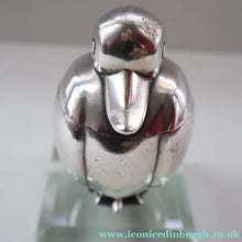 Load image into Gallery viewer, Rare 1920s ART DECO WMF Duck Inkwell on Faceted Clear Crystal Base 
