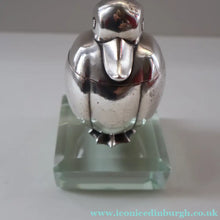 Load image into Gallery viewer, Rare 1920s ART DECO WMF Duck Inkwell on Faceted Clear Crystal Base 
