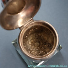 Load image into Gallery viewer, Rare 1920s ART DECO WMF Duck Inkwell on Faceted Clear Crystal Base 
