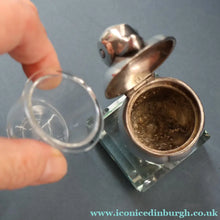 Load image into Gallery viewer, Rare 1920s ART DECO WMF Duck Inkwell on Faceted Clear Crystal Base 
