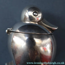 Load image into Gallery viewer, Rare 1920s ART DECO WMF Duck Inkwell on Faceted Clear Crystal Base 
