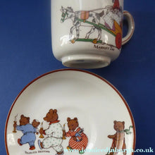 Load image into Gallery viewer, RARE 1920s NURSERY Ware: Paragon China Cup and Saucer. Teddie's Bedtime and Market Day
