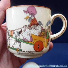 Load image into Gallery viewer, RARE 1920s NURSERY Ware: Paragon China Cup and Saucer. Teddie's Bedtime and Market Day

