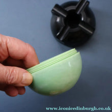 Load image into Gallery viewer, Rare 1930s BUTTNER Art Deco Early Black and Peppermint Green Plastic / Bakelite Ashtray
