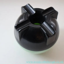 Load image into Gallery viewer, Rare 1930s BUTTNER Art Deco Early Black and Peppermint Green Plastic / Bakelite Ashtray - Vintage Plastic
