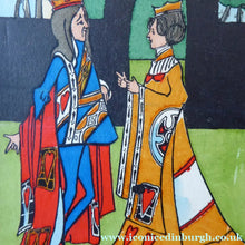 Load image into Gallery viewer, Rare 1930s CONTRACT BRIDGE Score Pads. Art Deco "Court Royal" Set with Chromolithograph Images of a Medieval Court
