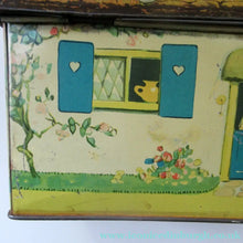 Load image into Gallery viewer, Rare 1930s MABEL LUCIE ATTWELL Kiddibics: Bicky House Biscuit Tin or Bank. Made for William Crawford
