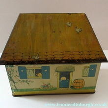 Load image into Gallery viewer, Rare 1930s MABEL LUCIE ATTWELL Kiddibics: Bicky House Biscuit Tin or Bank. Made for William Crawford
