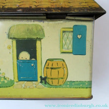 Load image into Gallery viewer, Rare 1930s MABEL LUCIE ATTWELL Kiddibics: Bicky House Biscuit Tin or Bank. Made for William Crawford
