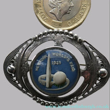Load image into Gallery viewer, Rare 1930s World's Fair Souvenir. Silver Brooch for New York World's Fair 1939
