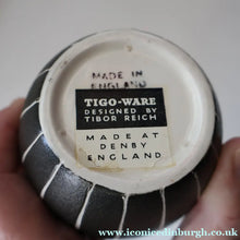 Load image into Gallery viewer, Rare 1950s Denby TIGO WARE Coffee Pot, Mug &amp; Jug by TIBOR REICH. With Original Paper Labels
