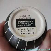Load image into Gallery viewer, Rare 1950s Denby TIGO WARE Coffee Pot, Mug &amp; Jug by TIBOR REICH. With Original Paper Labels
