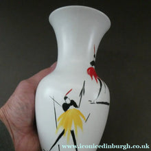 Load image into Gallery viewer, 1950s Burleigh Ware Vase Mid Century Modern Ceramics with Tribal Figures
