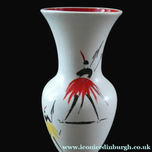 Load image into Gallery viewer, 1950s Burleigh Ware Vase Mid Century Modern Ceramics with Tribal Figures
