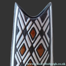 Load image into Gallery viewer, Rare 1950s Michael Andersen TRIBAL HARLEKIN Pattern Vase. Model 5740. Excellent Condition
