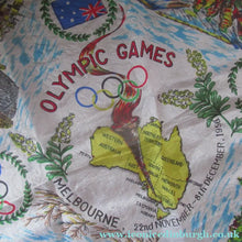 Load image into Gallery viewer, Vintage 1956 Australian Olympic Games Melbourne Souvenir Silk Scarf
