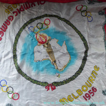 Load image into Gallery viewer, Vintage 1956 Australian Olympic Games Melbourne Souvenir Silk Scarf
