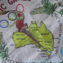 Load image into Gallery viewer, Vintage 1956 Australian Olympic Games Melbourne Souvenir Silk Scarf
