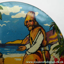 Load image into Gallery viewer, Rare 1950s ROBINSON CRUSOE Biscuit or Toffee Tin

