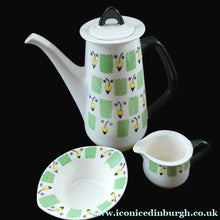 Load image into Gallery viewer, 1960s FIGGJO FLINT Coffee Set by Ragnar Grimsrud. Valencia Green and Yellow Pattern
