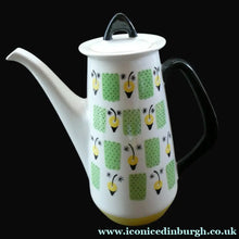 Load image into Gallery viewer, 1960s FIGGJO FLINT Coffee Set by Ragnar Grimsrud. Valencia Green and Yellow Pattern
