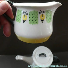 Load image into Gallery viewer, 1960s FIGGJO FLINT Coffee Set by Ragnar Grimsrud. Valencia Green and Yellow Pattern
