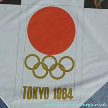 Load image into Gallery viewer, RARE 1960s Olympic Games Souvenir Head Scarf. Genuine Original Toyko Olympic Games 1964. KAMEKURA YUUSAKU Design
