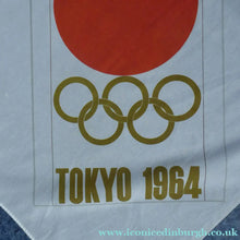 Load image into Gallery viewer, RARE 1960s Olympic Games Souvenir Head Scarf. Genuine Original Toyko Olympic Games 1964. KAMEKURA YUUSAKU Design
