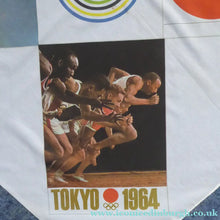 Load image into Gallery viewer, RARE 1960s Olympic Games Souvenir Head Scarf. Genuine Original Toyko Olympic Games 1964. KAMEKURA YUUSAKU Design
