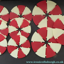 Load image into Gallery viewer, Rare 1960s Red and White Plastic Place Mats and Coasters In Christmas Box
