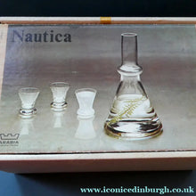 Load image into Gallery viewer, Rare 1970s NAUTICA Design. Arabia Nuutajarvi Bottle / Flask Decanter. BOXED. Made in Finland
