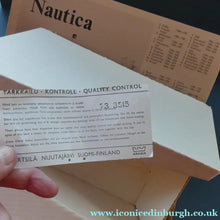 Load image into Gallery viewer, Rare 1970s NAUTICA Design. Arabia Nuutajarvi Bottle / Flask Decanter. BOXED. Made in Finland
