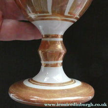 Load image into Gallery viewer, Aldermaston Pottery Lustre Goblet Vertical Stripes. Alan Caiger-Smith Mark on Base Media 1 of 14
