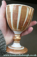Load image into Gallery viewer, Aldermaston Pottery Lustre Goblet Vertical Stripes. Alan Caiger-Smith Mark on Base Media 1 of 14
