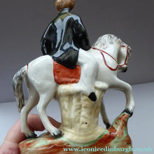 Load image into Gallery viewer, Rare Genuine Antique STAFFORDSHIRE FIGURE. The Prince (of Wales) on Horseback

