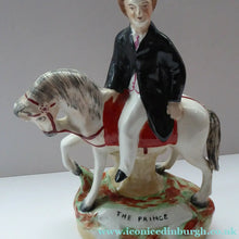 Load image into Gallery viewer, Rare Genuine Antique STAFFORDSHIRE FIGURE. The Prince (of Wales) on Horseback
