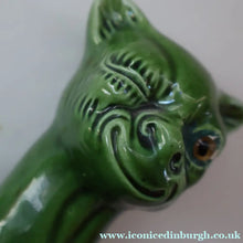 Load image into Gallery viewer, Rare Antique ALLER VALE Pottery Grotesque Winking Cat with Original Amber Glass Eye
