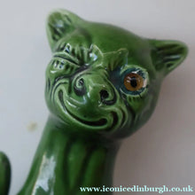 Load image into Gallery viewer, Rare Antique ALLER VALE Pottery Grotesque Winking Cat with Original Amber Glass Eye
