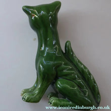 Load image into Gallery viewer, Rare Antique ALLER VALE Pottery Grotesque Winking Cat with Original Amber Glass Eye

