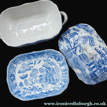 Load image into Gallery viewer, Antique BISHOP &amp; STONIER Miniature Child's Nursery Willow Pattern Ceramics

