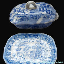 Load image into Gallery viewer, Antique BISHOP &amp; STONIER Miniature Child's Nursery Willow Pattern Ceramics
