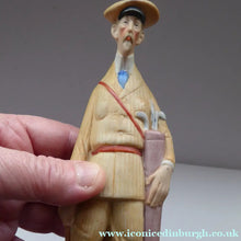 Load image into Gallery viewer, Very Rare Antique Bisque Porcelain SKINNY or Elongated Figurine by Schafer &amp; Vater: THE GOLFER
