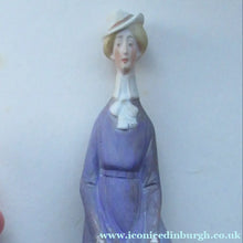 Load image into Gallery viewer, Antique Bisque Porcelain SKINNY or Elongated Figurine by Schafer &amp; Vater: THE LITTLE SHOE SHINER
