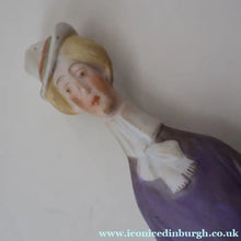 Load image into Gallery viewer, Very Rare Antique Bisque Porcelain SKINNY or Elongated  Figurine by Schafer &amp; Vater: THE LITTLE SHOE SHINER
