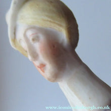 Load image into Gallery viewer, Antique Bisque Porcelain SKINNY or Elongated Figurine by Schafer &amp; Vater: THE LITTLE SHOE SHINER
