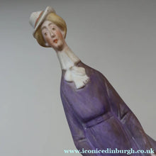 Load image into Gallery viewer, Very Rare Antique Bisque Porcelain SKINNY or Elongated  Figurine by Schafer &amp; Vater: THE LITTLE SHOE SHINER
