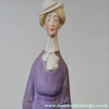 Load image into Gallery viewer, Very Rare Antique Bisque Porcelain SKINNY or Elongated  Figurine by Schafer &amp; Vater: THE LITTLE SHOE SHINER
